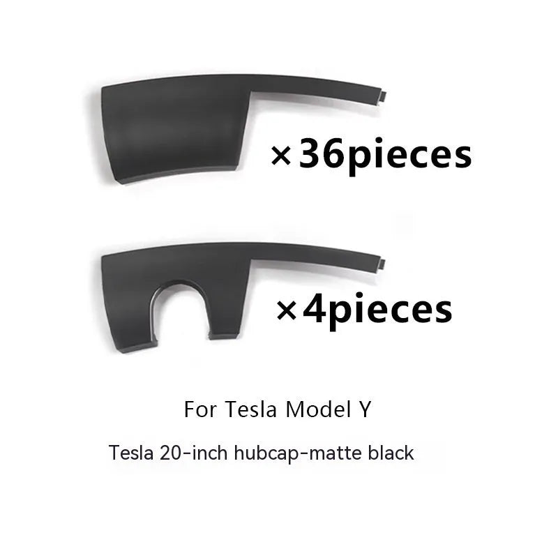 Tesla Model Y plastic wheel hub cover in sectional design with four colour options