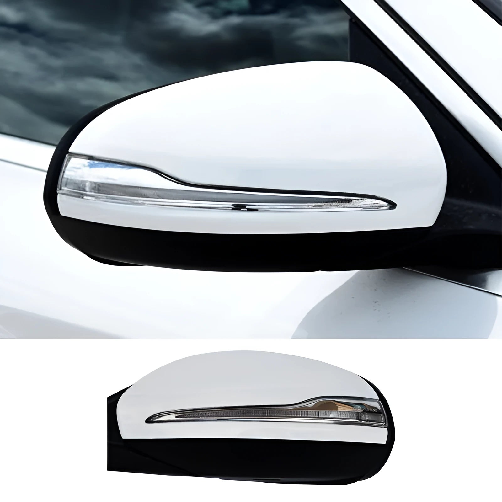 Mercedes-Benz W205 C-Class black rearview mirror assembly replacement part