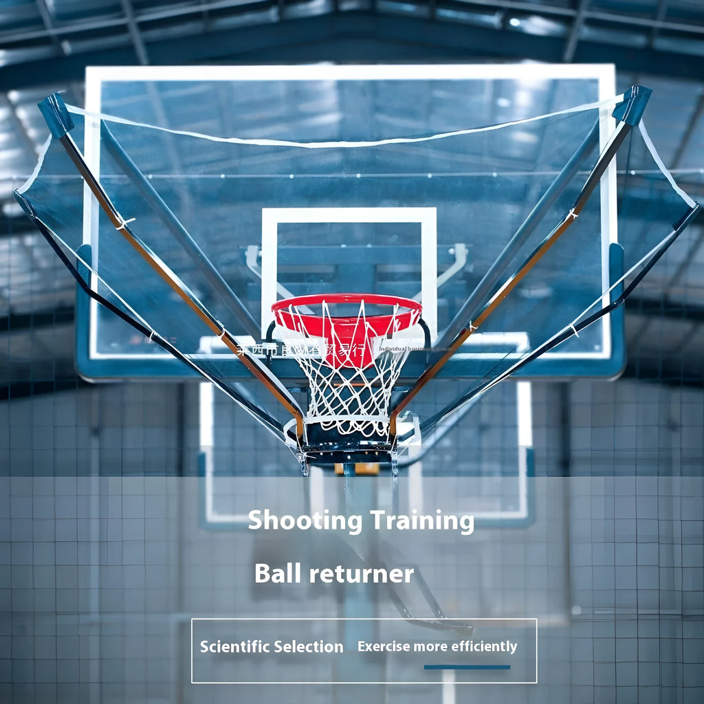 Automatic basketball training ball return machine for solo shooting practice.