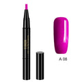 5pcs 3 in 1 one step nail polish pens with long iron pipe handles in multicolour set