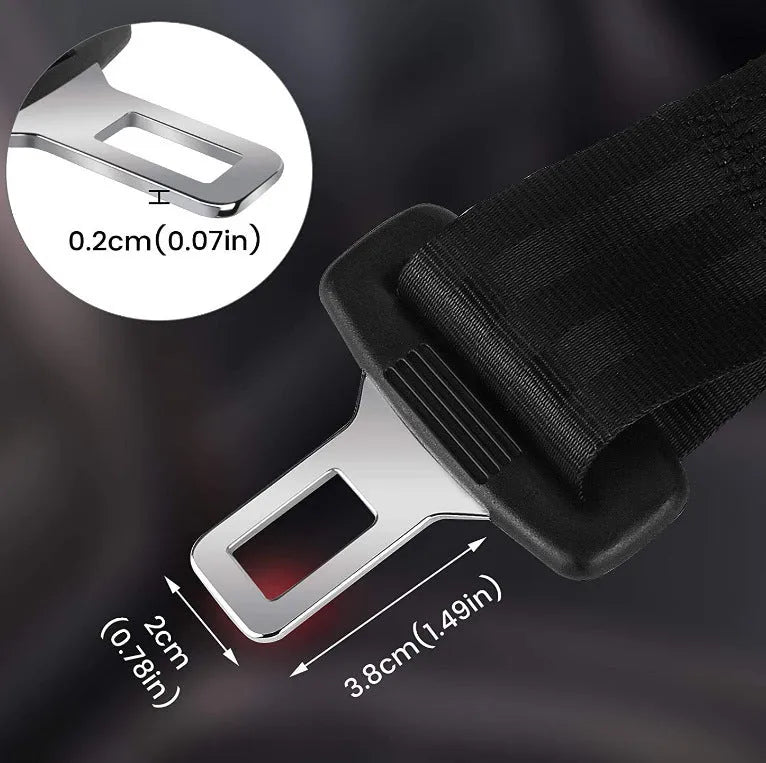 Black 36cm long ribbon car seat belt extender for 21mm inserts