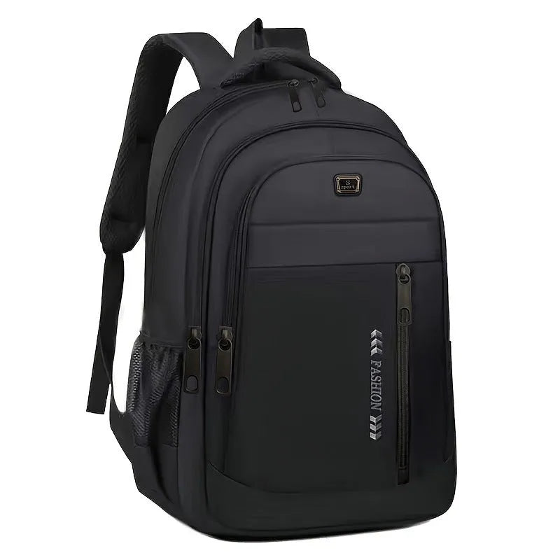 Commuter lightweight waterproof backpack made of Oxford cloth with 20-35L capacity, air pillow belt, in black colour