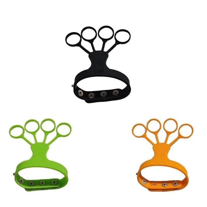 Basketball shooting brace for finger training and three-point shooting practice, shown in black and orange.