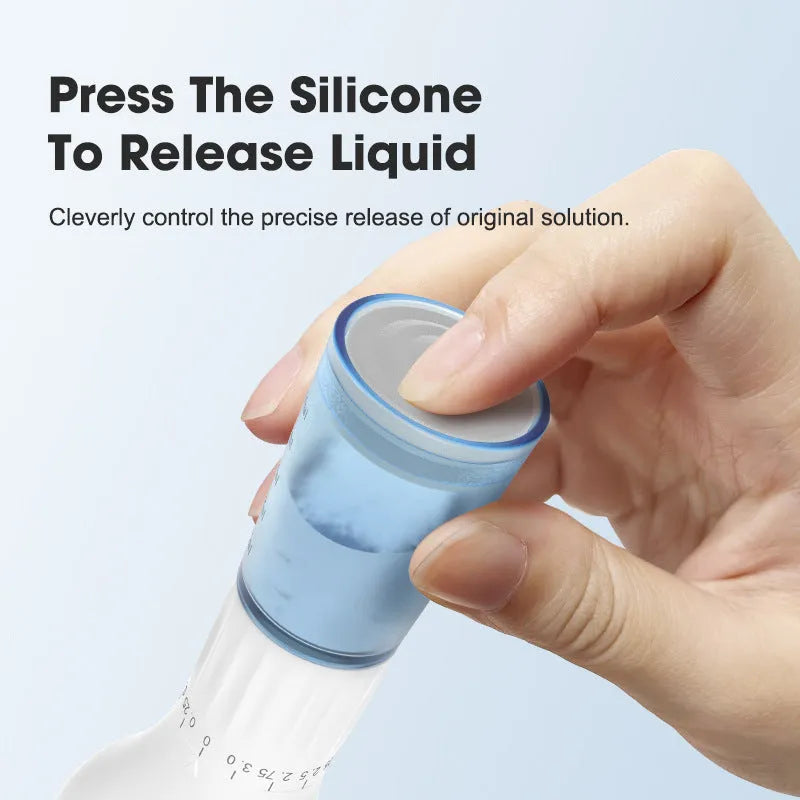 Blue micro needle roller scalp care machine with 10ml solution for home hair follicle stimulation