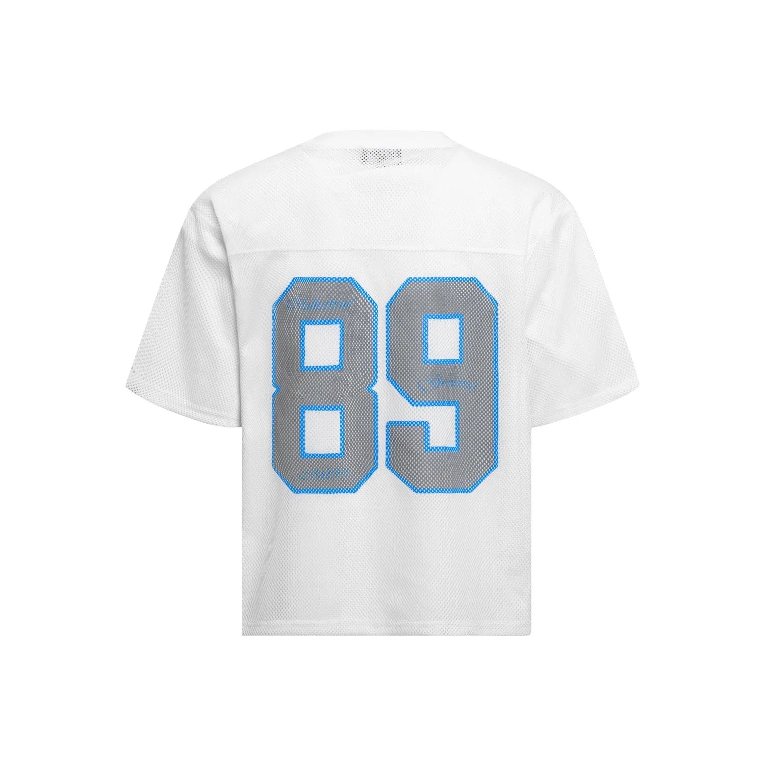 Men's black and white loose-fitting casual t-shirt with alphanumeric printing