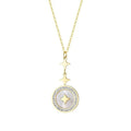Gold titanium steel necklace with a six-pointed star pendant on an O-ring chain.