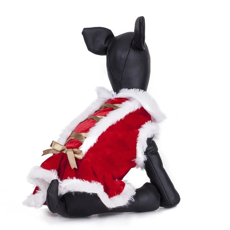 Red polyester pet clothes for Teddy and Bichon, transformation style, unisex, sizes XS to L