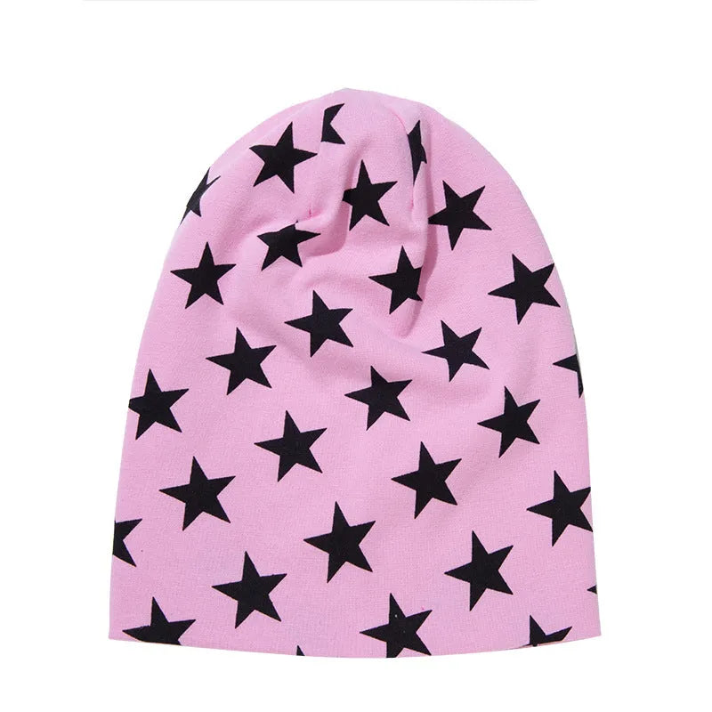 Little star pattern cotton infant hexagonal cap in blue, breathable winter hat for baby