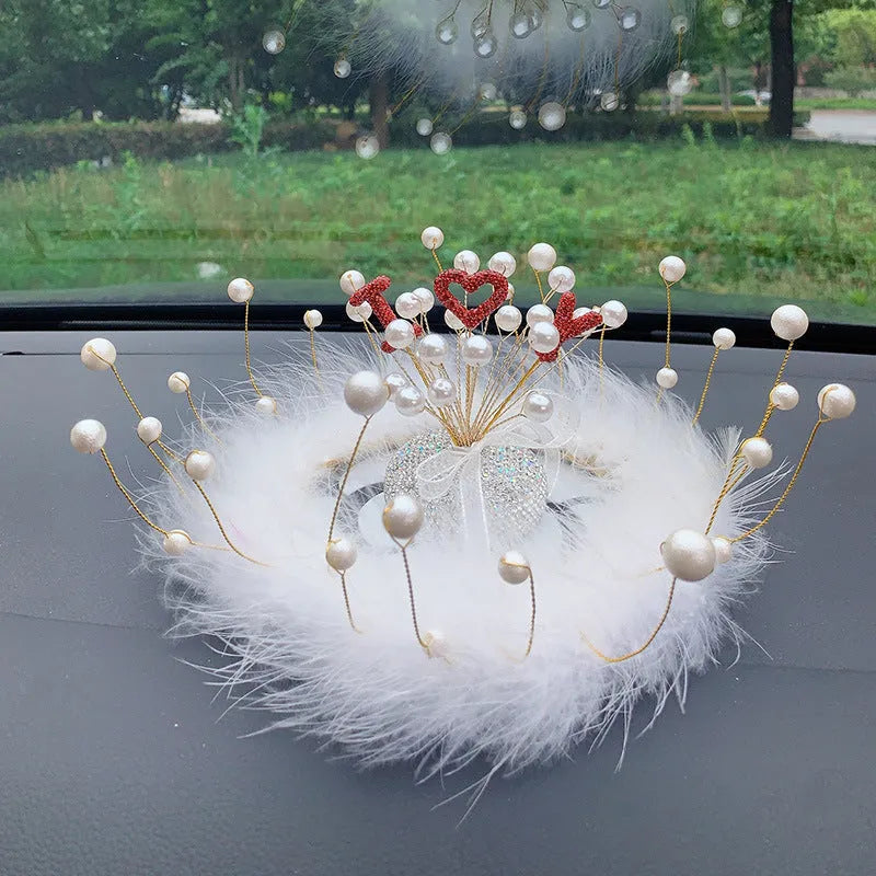 Clay diamond star decoration ornament for a car centre console in a modern colour design.