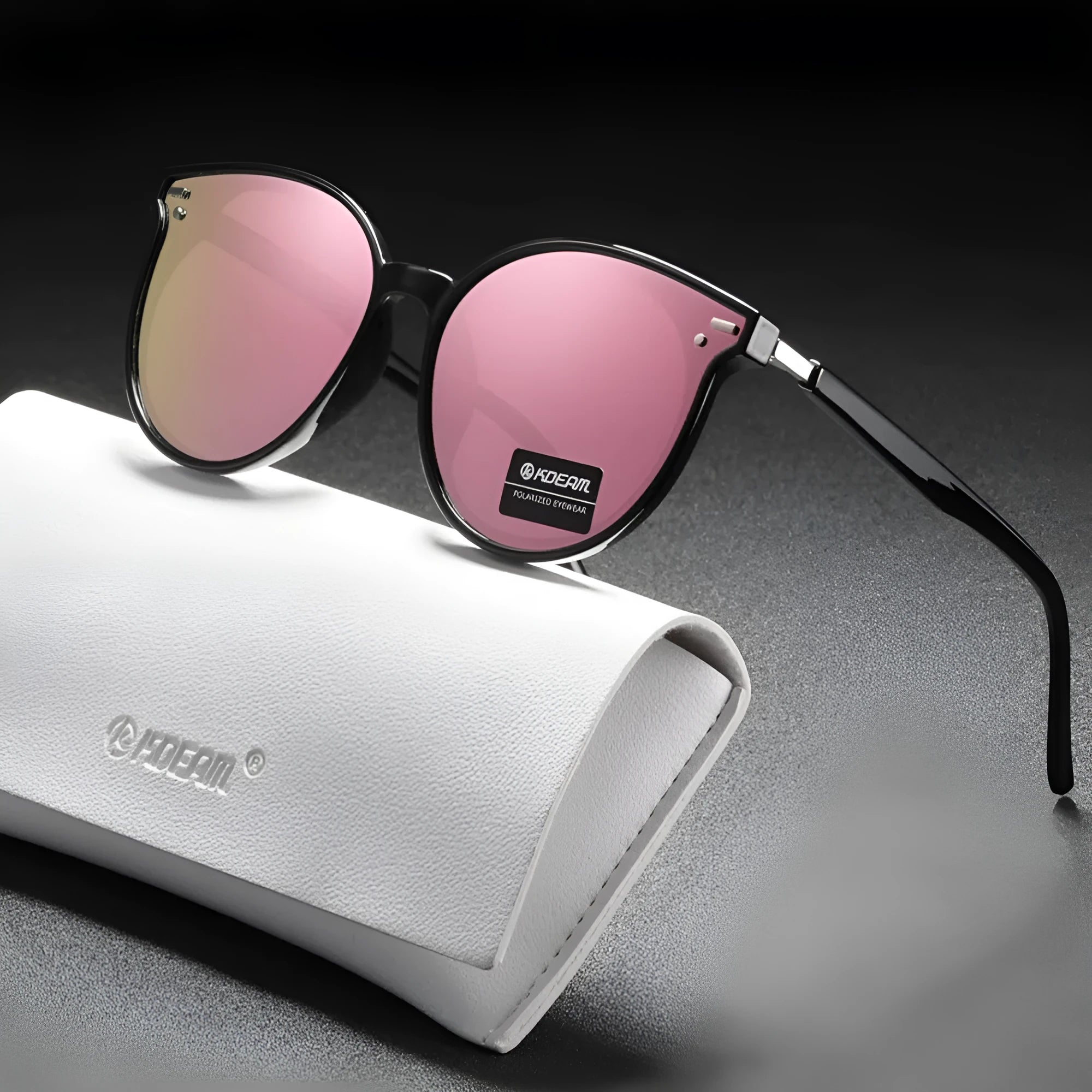 Cat eye large frame polarized sun glasses for women with UV protection in a colour option