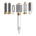 6-in-1 electric hot air comb for curling and straightening hair with leather storage case