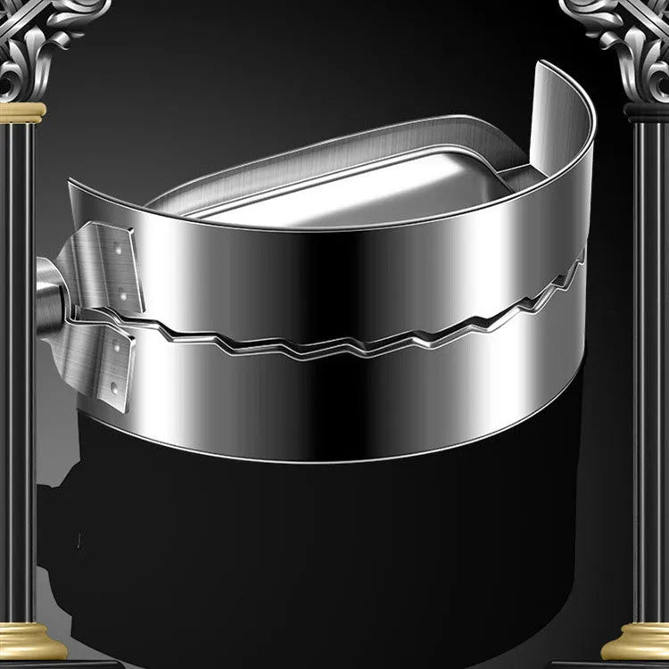Silver stainless steel dumpling mould with handle for manual kitchen use