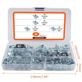 80 pieces self-tapping spring nut clips in metal tray, hardened steel with zinc coating