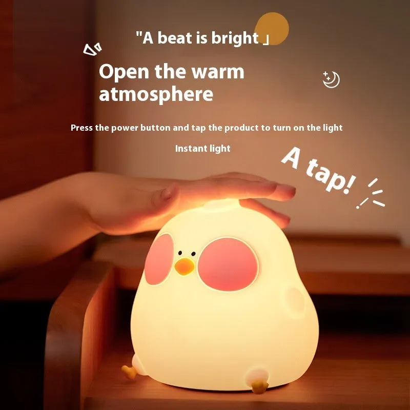 Cool chicken silicone night lamp with colourful glowing light and remote control