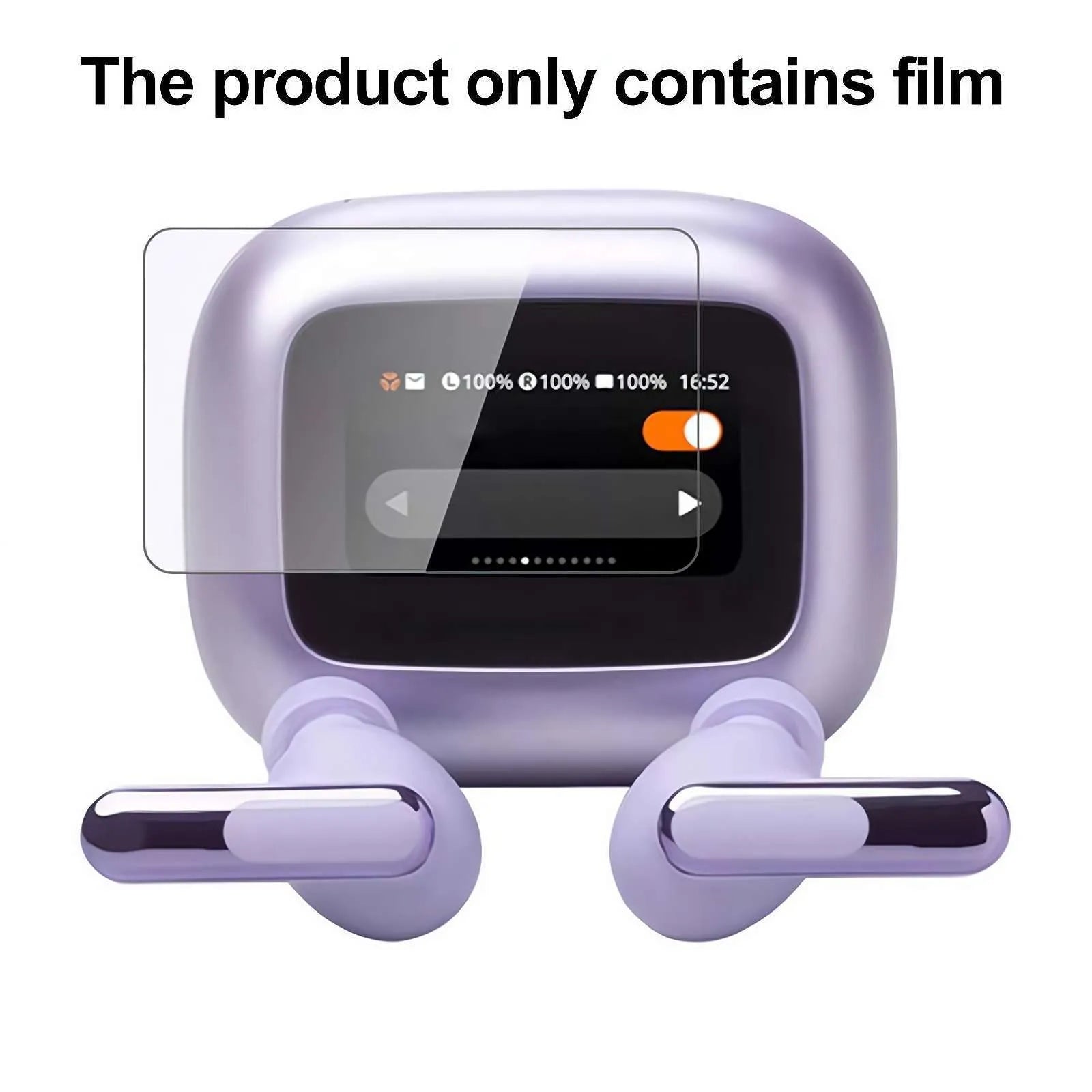 Transparent LCD screen protector film for smart Bluetooth headset, 6cm x 4cm x 2cm packaging