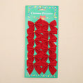 Red gold silver polyester Christmas tree bow ornament 5 cm diameter
