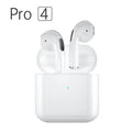 Pro4 model wireless Bluetooth sports headphones in black or white, showing in-ear design.