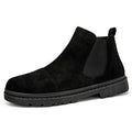 Gao Banglun men's slip-on retro boots in khaki with round toe and lace-up front