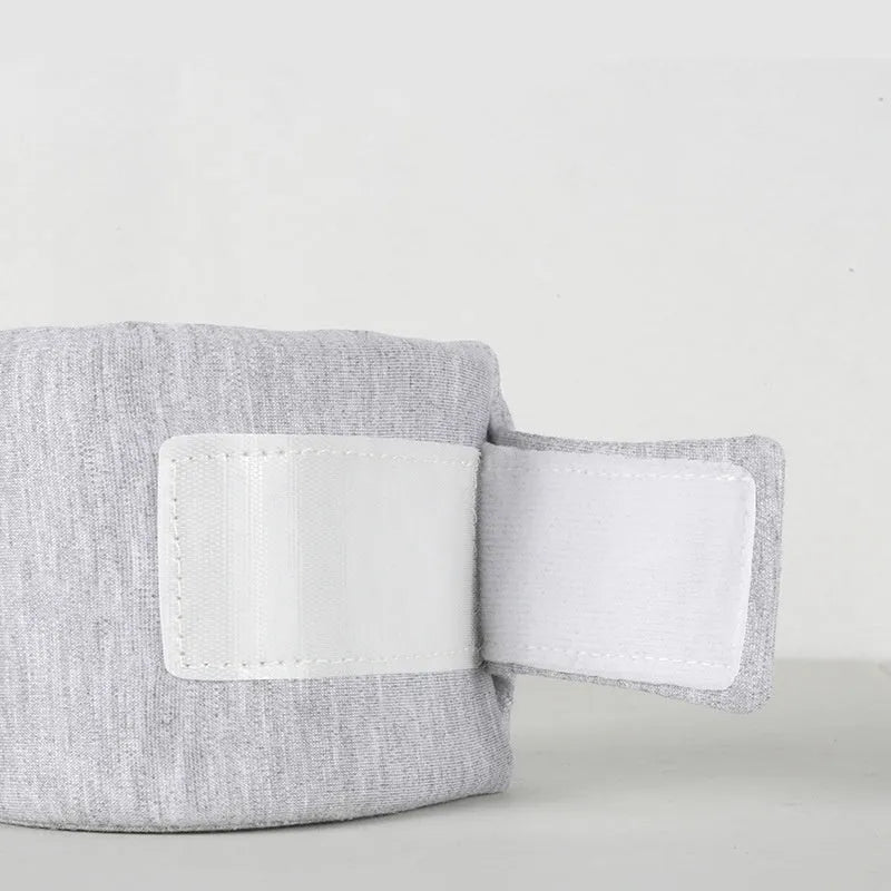 Grey and pink soft fabric recovery cone collars for cats and dogs in four different sizes.