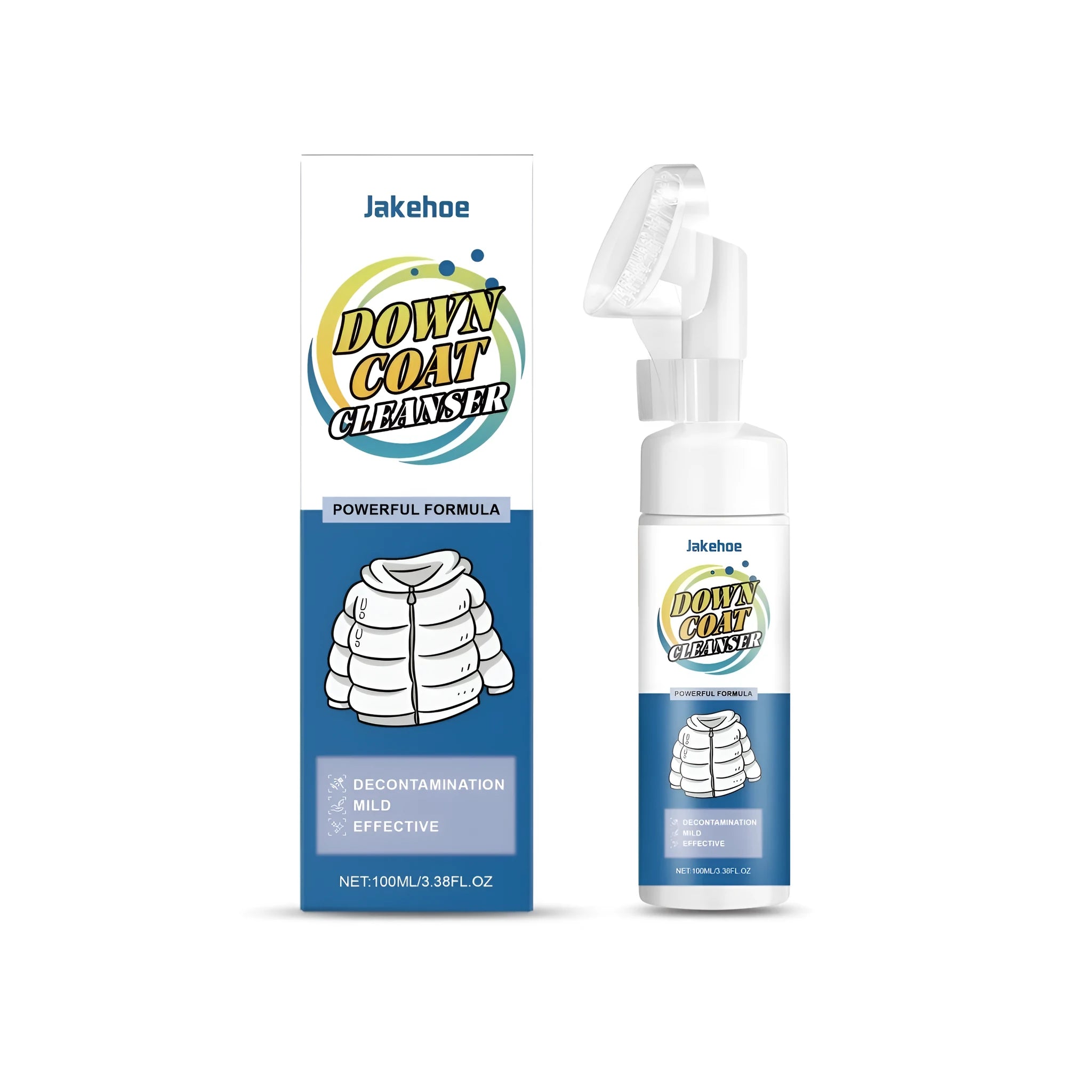100ml bottle of down coat and jacket cleaning solution with gentle detergent formulation