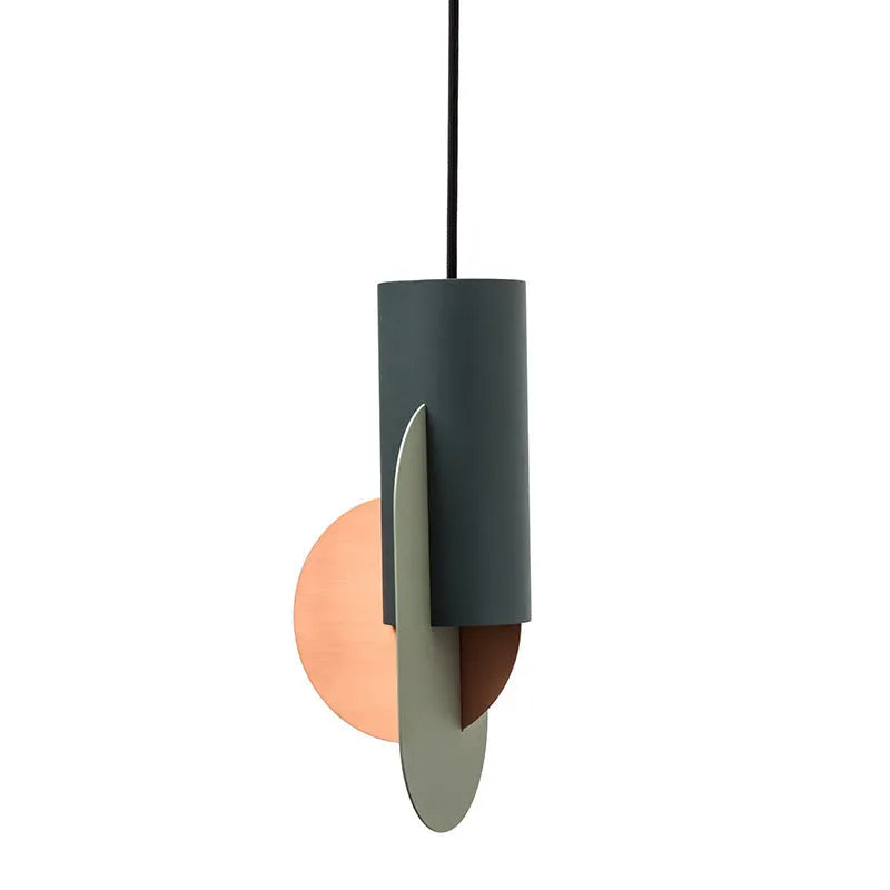 Nordic creative single head small LED chandelier in white grey pink finish, 250x500mm, for dining room or bedroom.