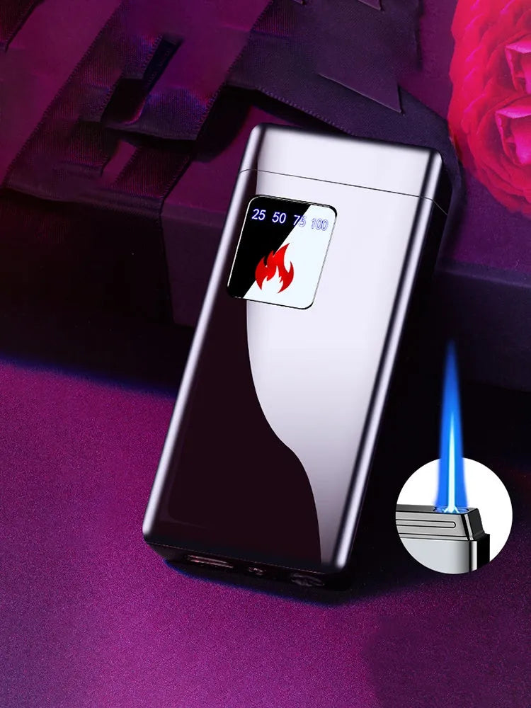 Electronic lighter with touch-screen charging interface and alloy construction in multiple colour options
