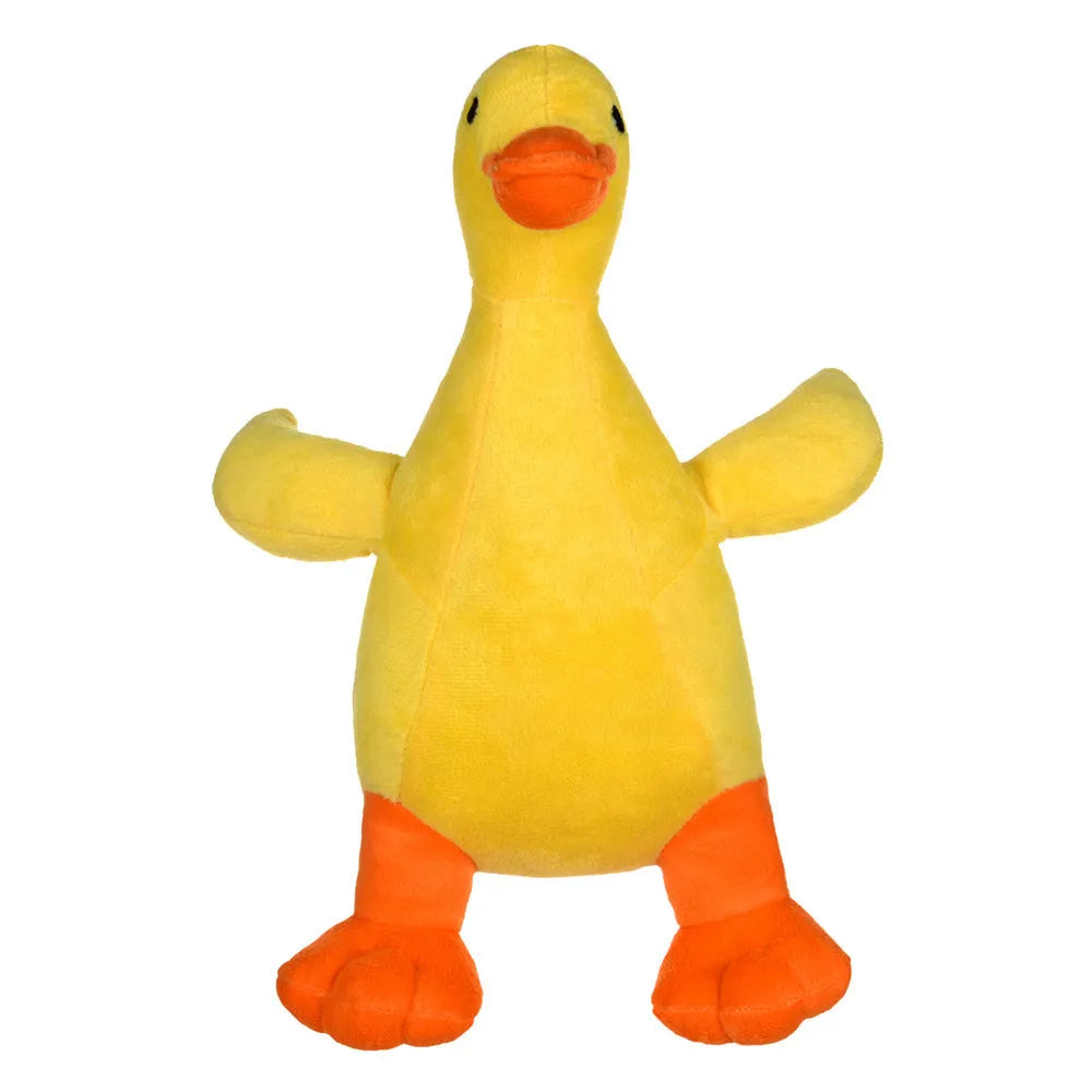 Huayuan Pet yellow plush dog vocal toy with innocent eyes and chubby body for companionship
