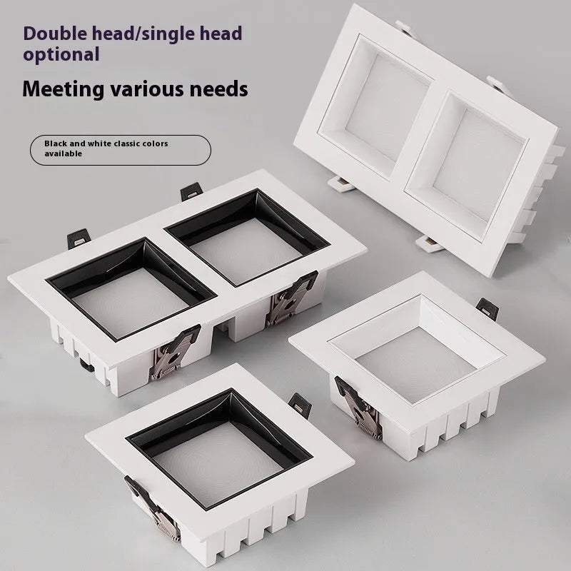 Ultra-thin square LED downlight with aluminium shell for ceiling grid installation