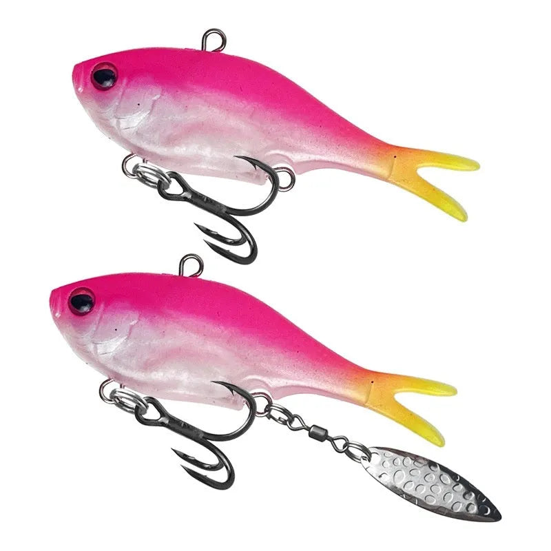 Multi-colour doc sequins lure fake bait fishing lure with treble hook in yellow and black finish