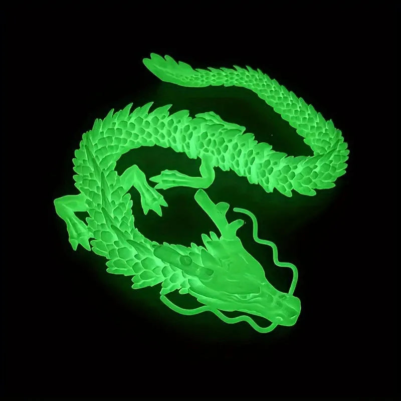 3D printed Chinese dragon car ornament in 30cm length with detailed plastic artwork
