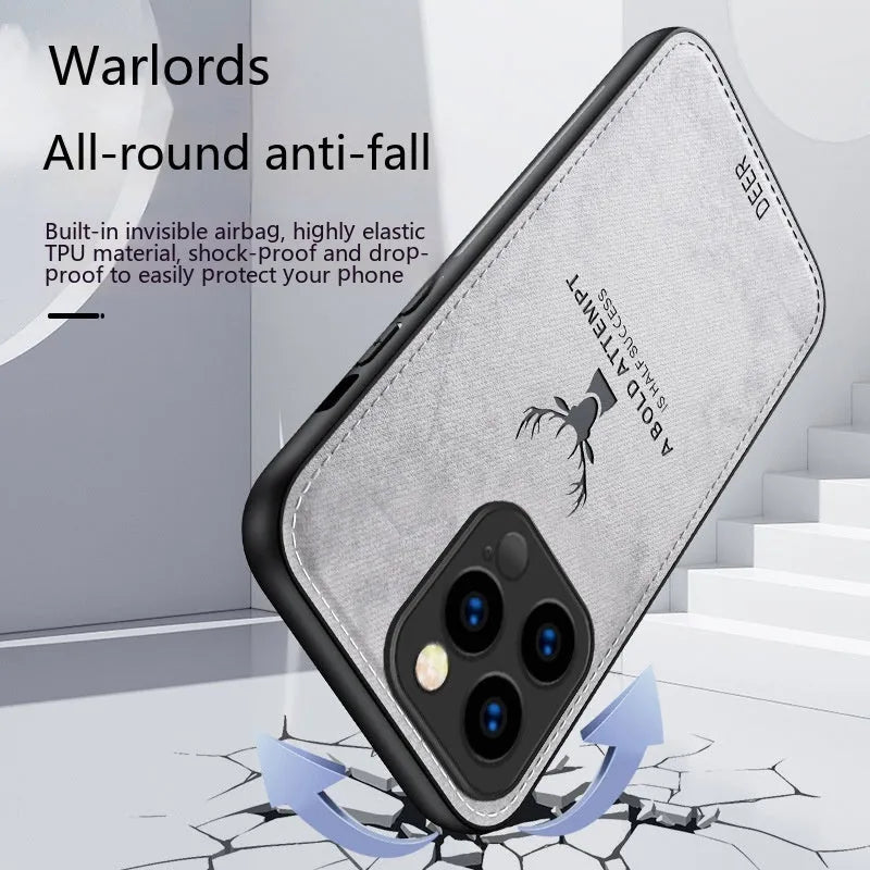Ultra thin silicone phone case with cloth deer head design for Apple iPhone, frost black