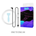 RGB car interior LED light strip with manual controller showing colour changing effects