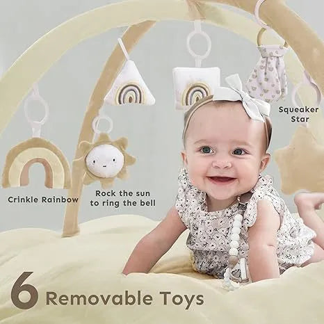 Creative Baby Home removable plush mat toy suit in beige white with soft fabric for baby crawling and fitness play