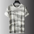 Grey loose-fit men's plus size t-shirt with short sleeves and round neck.