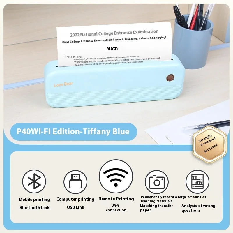 Ailixiong P40 small portable A4 thermal printer in compact design