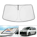 Silver car windshield sunshade designed for Toyota NOAH XOVY 90 series vehicles.