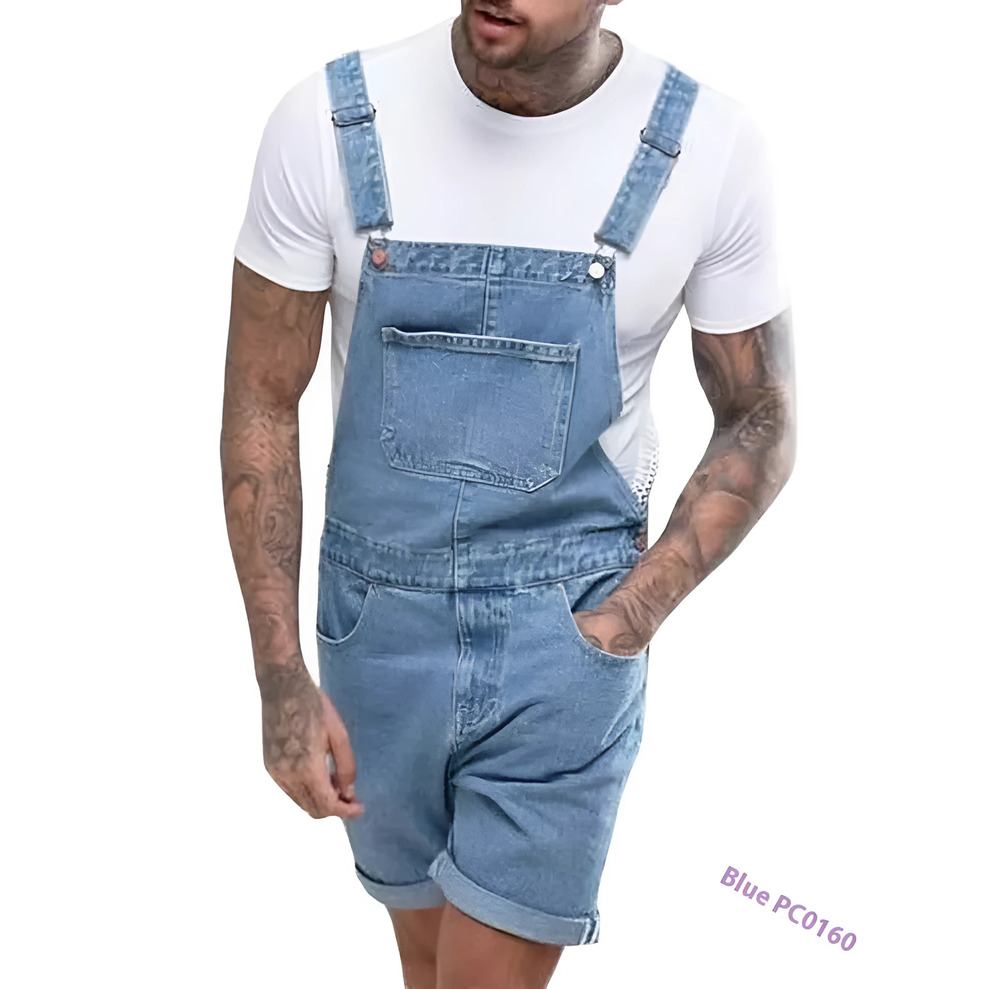 Youth casual denim suspender pants with straight-leg cut and suspenders in black colour option