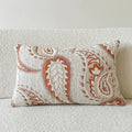 American-style jacquard sofa cushion cover with paisley pattern in amber colour tones