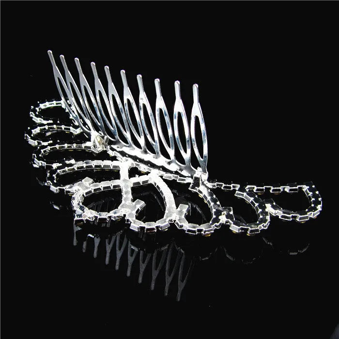 White rhinestone bridal crown headdress for women's wedding ceremony use