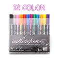 Set of eight colourful highlighter pens in a plastic case