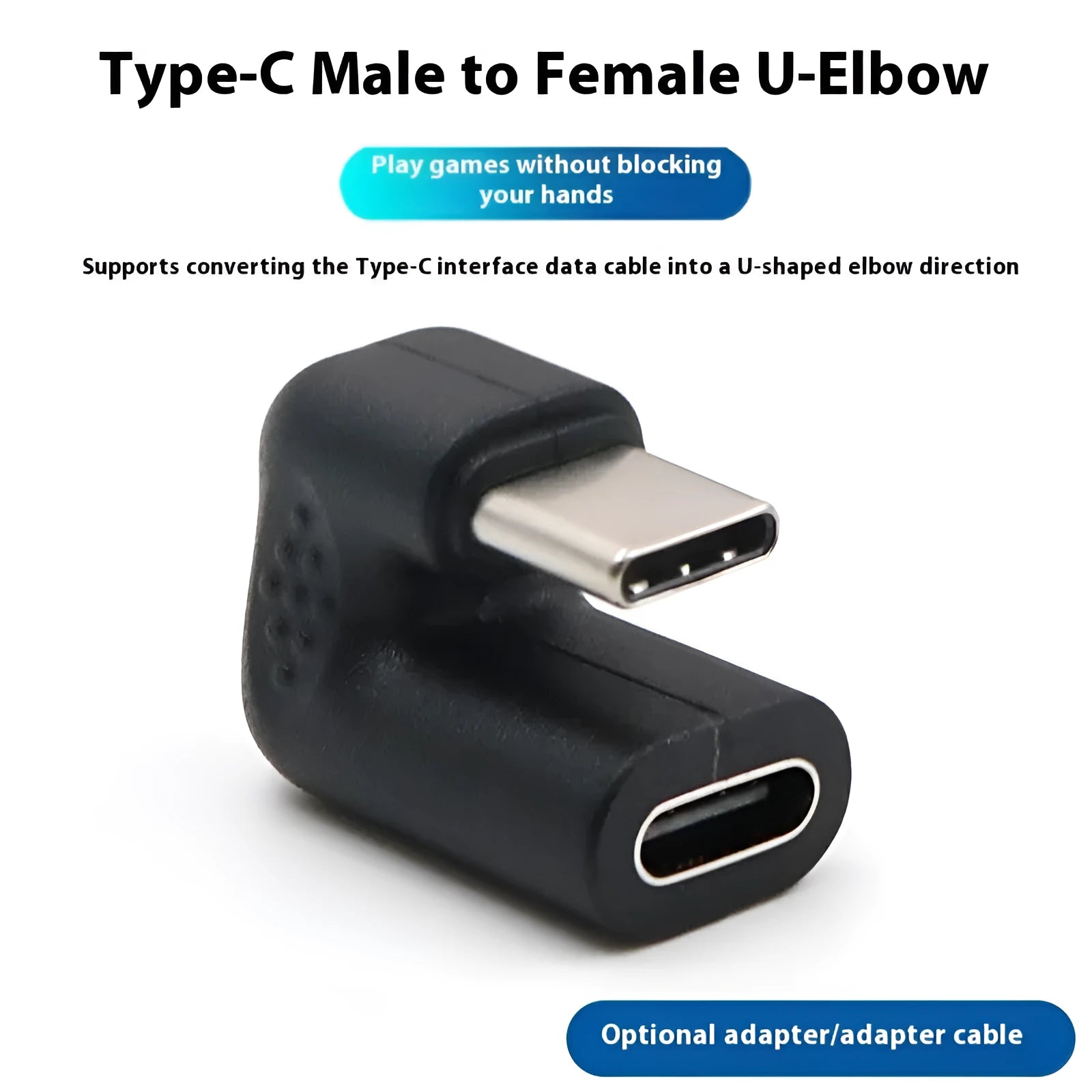 Plastic male to female adapter extension cable with U-bend design and four adapter pieces