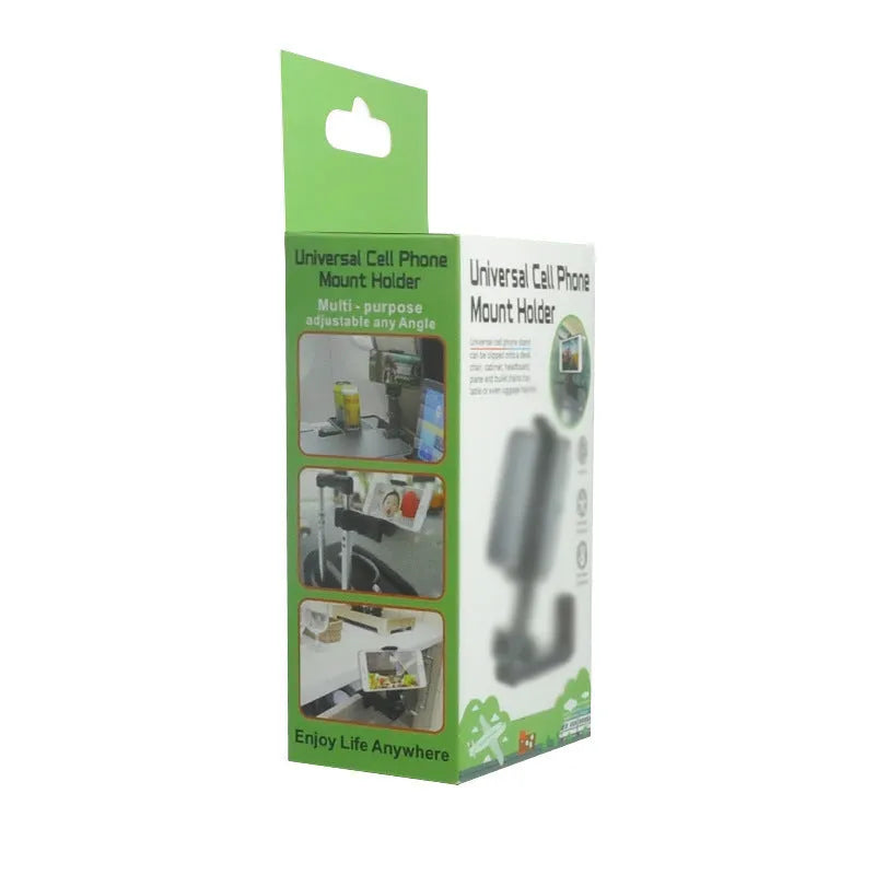 H22 black 360-degree rotary collapsible mobile phone holder on desktop