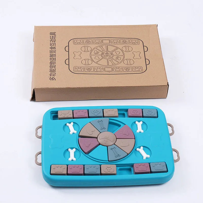 Blue educational foraging toy for dogs made from PP material to relieve boredom