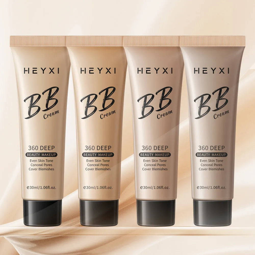 Waterproof sweat-proof BB cream bottle in one of four shades: 01, 02, 03, or 04.