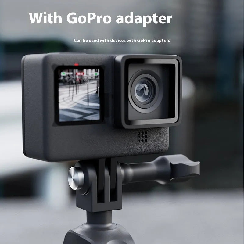 Sports camera bicycle clamp mount for Pocket3 and Action 5 pro with TPU cushion and silicone pads on handlebar