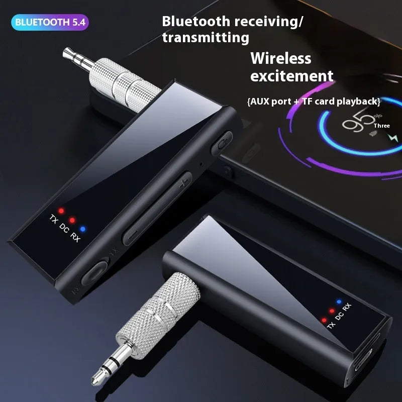 T22 3.5mm Bluetooth 5.4 two-in-one audio receiver and transmitter adapter with plug and play design