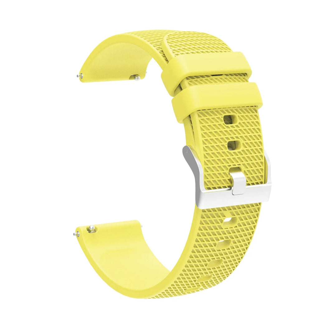 Silicone watch strap with grid pattern, 18mm/20mm/22mm, 76+119mm, 18g, in black, pink, purple, gray, navy, green, red, white, yellow