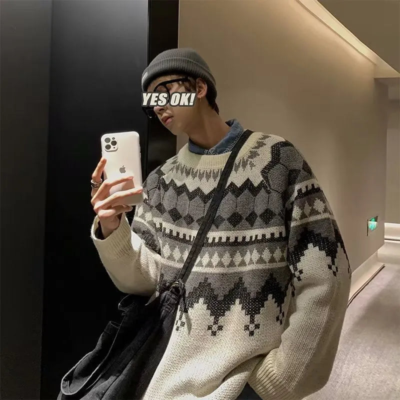 Handsome Inner Wear loose-fit base sweater coat in B131 Black, polyester fibre pullover for men
