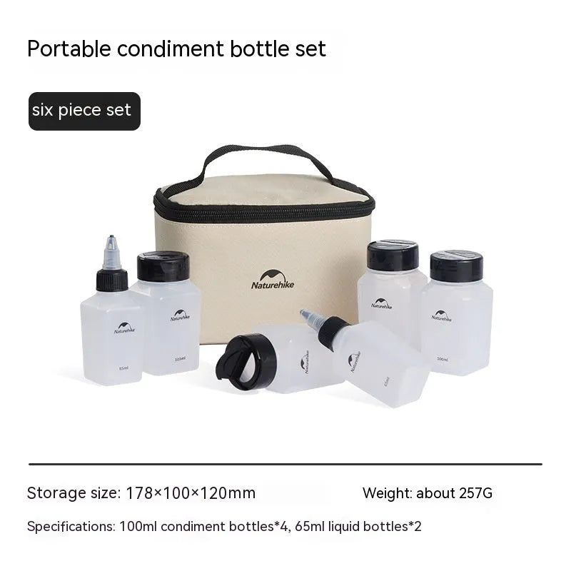 Naturehike portable seasoning bottle six-piece set in modern simplicity design
