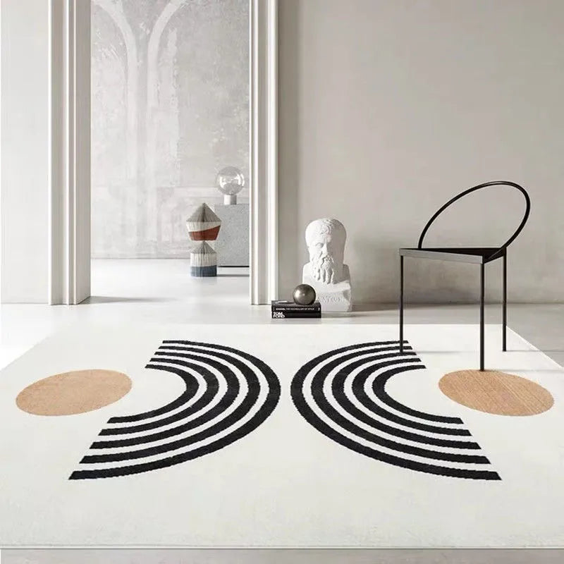 Geometric pattern blended rectangle living room carpet in European American style, available in sizes from 60x90cm to 200x300cm